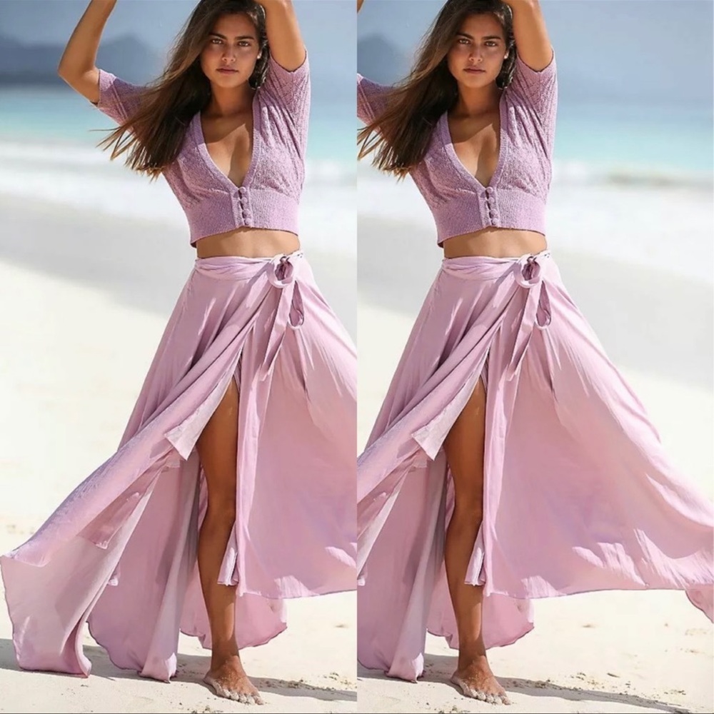 Free People Natalie Wrap Maxi Skirt